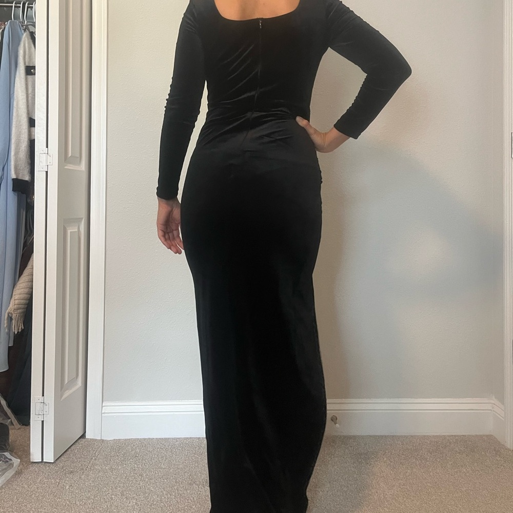 Velvet black Prom Dress - Picture 3 of 11